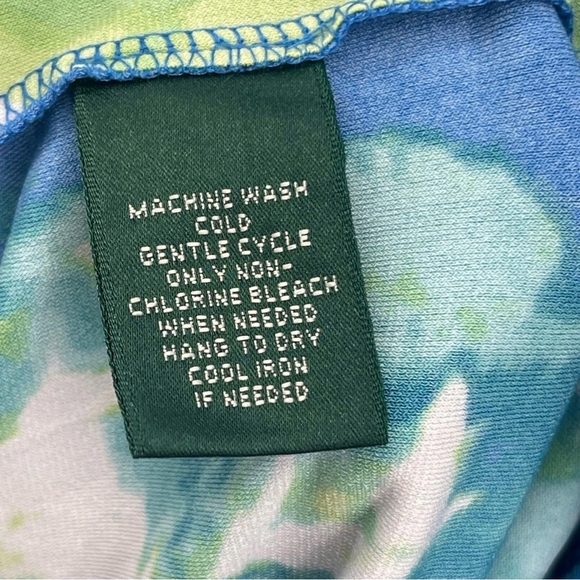 Ralph Lauren LRL Dress Womens Size 4Green Floral Stretch Surplice SheathCorpcore - Picture 4 of 11